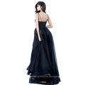 Noble High Neck Fitted Lace Appliqued Eveing Dress with Tulle Over Skirt